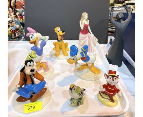Four Royal Doulton Mickey Mouse Collection figures - Pluto MM6, Donald Duck MM3, Daisy Duck MM4, Goofy MM5 plus Timothy Mouse