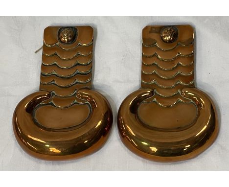 A 19th century pair of 'Cheshire Yeomanry' copper epaulettes 