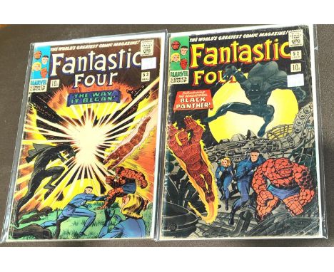 Marvel Comics: 1960's Jack Kirby and Stan Lee Fantastic Four 52 and 53 First appearance of Black Panther UK price variant 