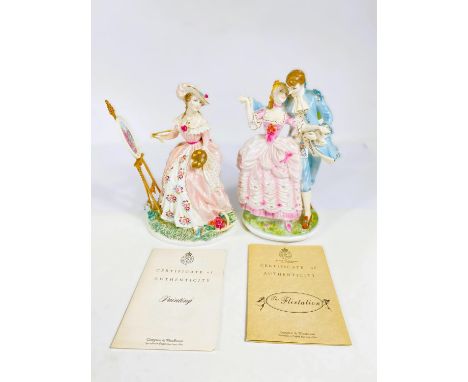 Two Royal Worcester limited edition groups:&nbsp; The Flirtation &amp; The Graceful Art 
