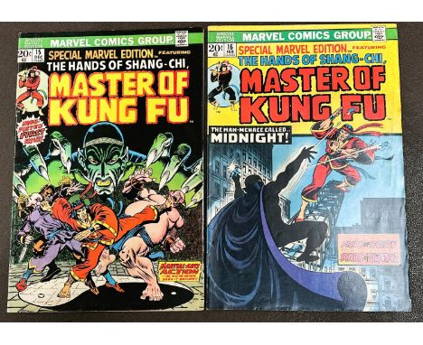 Marvel Comics: 1970's Special Marvel Edition The Hands of Shang-Chi Master of Kung Fu, 15, 16 first appearance of Shang Chi&n