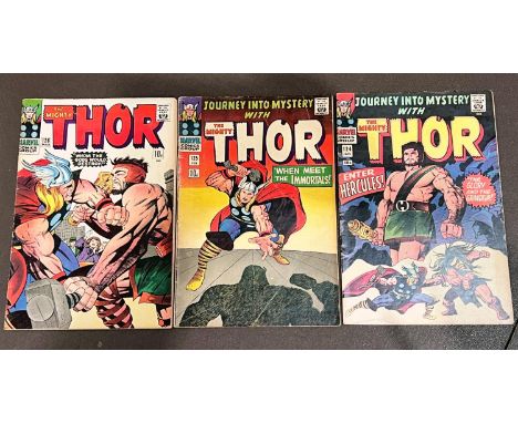 Marvel Comics: 1960's Journey Into Mystery Featuring Thor 124 and 125 with Hercules and the first issue of The Mighty Thor 12