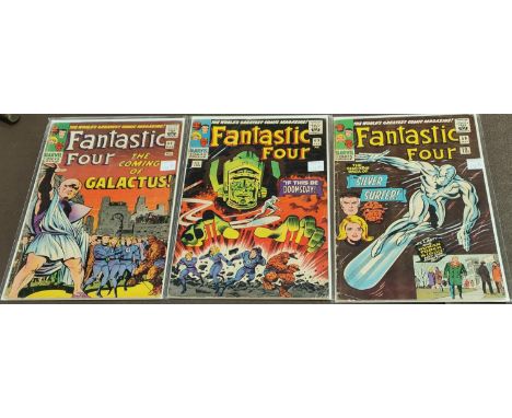 Marvel Comics: 1960's Jack Kirby and Stan Lee Fantastic Four issues 48, 49, 50 Galactus trilogy featuring first appearances o