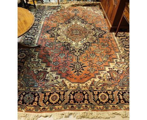 A Persian machine made carpet square 