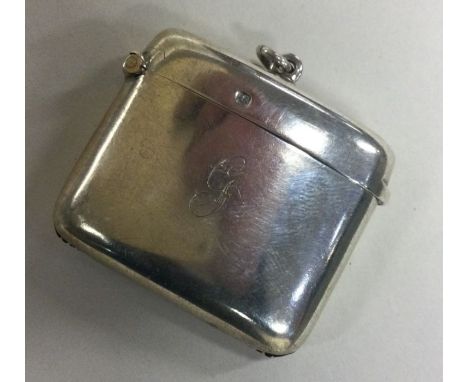 A heavy silver hinged top vesta case. Sheffield. By Walker &amp; Hall. Approx. 49 grams. Est. £40 - £60.