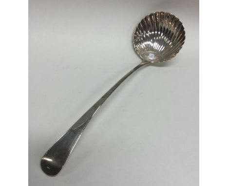 PETER &amp; WILLIAM BATEMAN: An attractive silver bead edge soup ladle with fluted bowl. London 1808. Approx. 164 grams. Est.