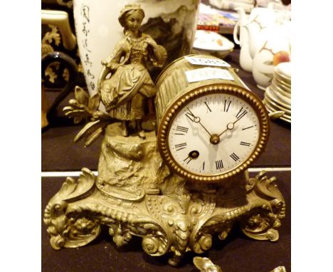 Brass decorative mantle clock A/F 