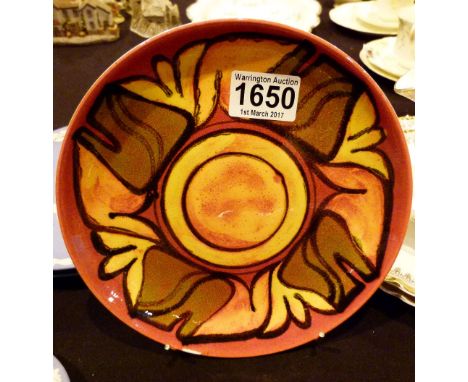 1970's Poole orange and brown plate 