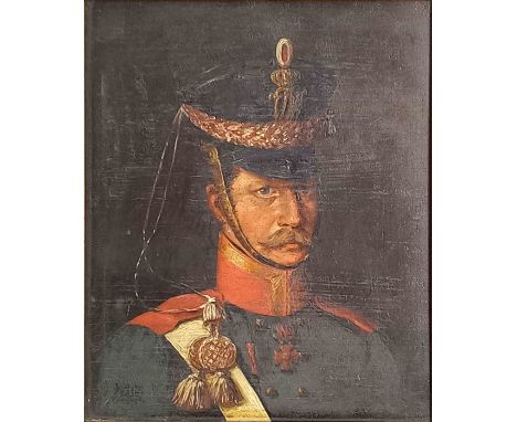 UNSIGNIERT (XIX). Porträt eines Soldaten um 1806 -1815?26 cm x 21 cm. Möglicherweise in der russischen Uniform eines Infanter