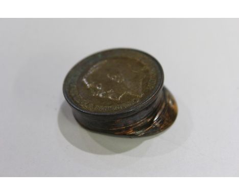 First World War Trench art, of a cap with an inset 1916 penny