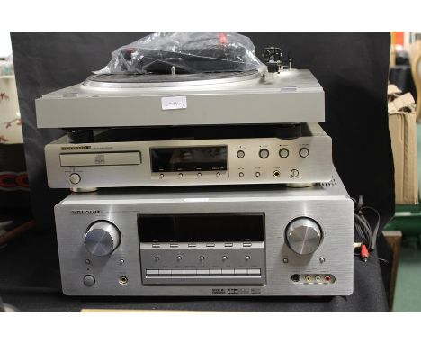 A Marentz SR5400 Receiver/Amplifier, together with a Marentz CD5400 CD player and a Rotel 510 turntable, (3)