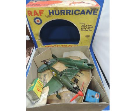 A Keilkraft ready  to fly RAF Hurricane model, with engine and Mattoy, in original box