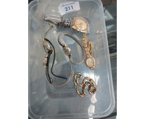 Six assorted fashion watches including Timex & Sekonda