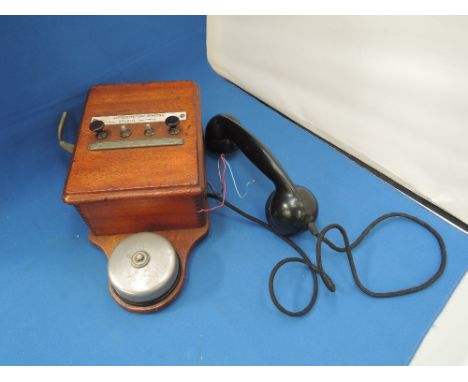 A vintage railway signal box telephone, believed to be from Carnforth F & M Junction