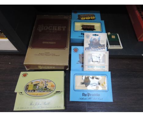 A selection of Bachmann and Hornby HO scale including The John Bull, Stephenson Rocket etc, all boxed