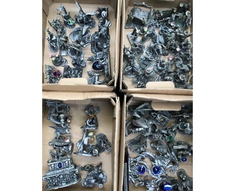 Myth &amp; Magic collectors club, Legends &amp; Dreams, Mystic Legends, etc.: large quantity of pewter figures, some with cry