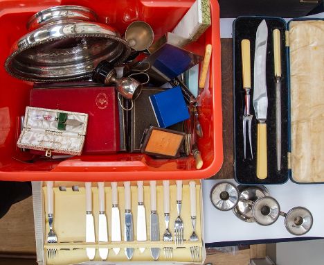 A collection of assorted Victorian and early 20th Century silver plated flatware including canteen of cutlery, various spoon 