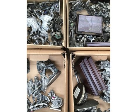 Myth &amp; Magic collectors club, Legends &amp; Dreams, Mystic Legends, etc.: large quantity of pewter figures, some with cry