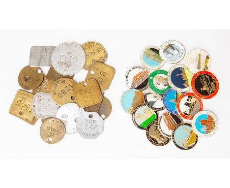 A collection of Derbyshire Colliery Closure Commemorative enamel badges together with a collection of brass and allot Collier