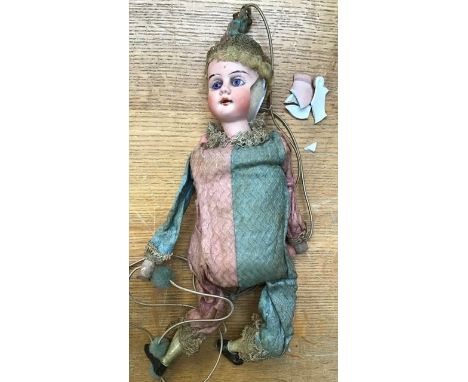 A bisque headed puppet, late 19th Century (broken head AF)