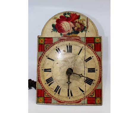 An early 19th Century Continental 30 hour longcase clock movement, circa 1810, probably German, wooden casement, the 9.5 inch