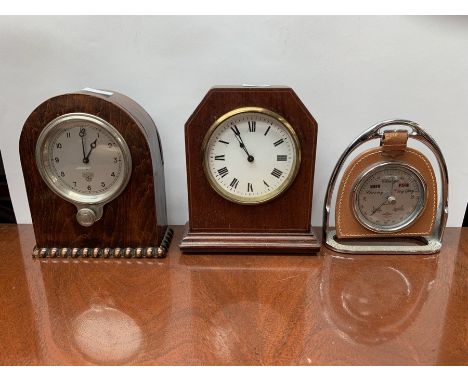 Two 1930's/40's mantel clocks; two smaller clocks; three barometers (7)