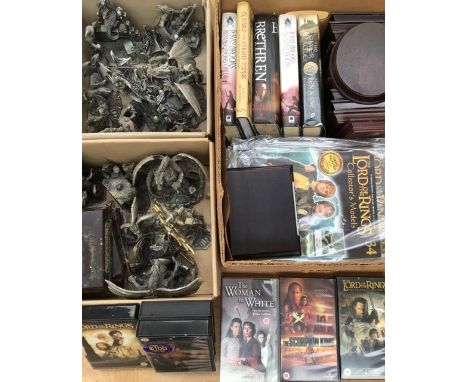 Lord of the Rings magazines and videos, Dragon Lamp, Pewter figures, Books, &nbsp;(3 boxes).