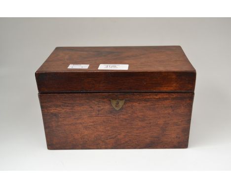 A Victorian rose mahogany tea caddy converted into a jewellery box