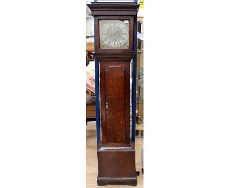 A mid 18th Century oak eight day longcase clock, circa 1760, the brass dial inscribed 'Richard Rayment, Bury St. Edmunds', ha