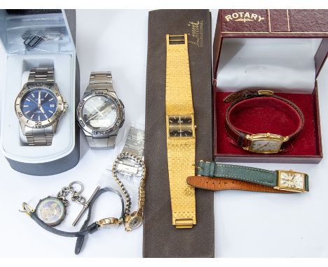 A collection of watches to include a vintage gents gold plated Rotary with subsidiary dial, number markers, along with a vint