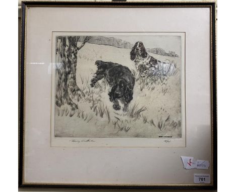 Henry Wilkinson, study of two spaniels, limited edition print, 14/75, signed in pencil, 47 x 32 cm 