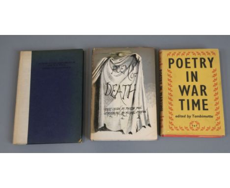 Tambimuttu (editor) - Poetry on War Time, 8vo, cloth, with dj, contributions from Dylan Thomas, W.H. Auden, K. Raine, etc. Fa