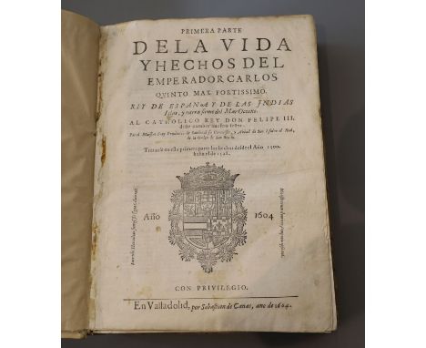 Sandoval, Prudencio de, ca.1560-1620. - Historia de la vida y hechos del emperador Carlos V, 2 vols, limp vellum, quarto, eng