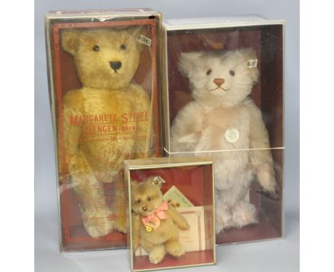 A Steiff Teddy Rose, box and certificate; a Margarette Steiff limited edition and a Jackie bear with box and certificate