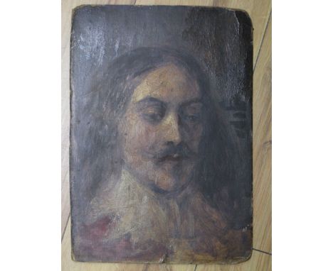 Costello (19th C), oil on millboard, Sketch of Charles I, inscribed in pencil verso, 30.5 x 21.5cm, unframed Condition: A lit