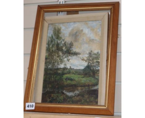 Maurice R Sheppard (b. 1947), landscape study, oil on board, 'Towards Prendegast', signed and dated 1974, 20 x 29cm