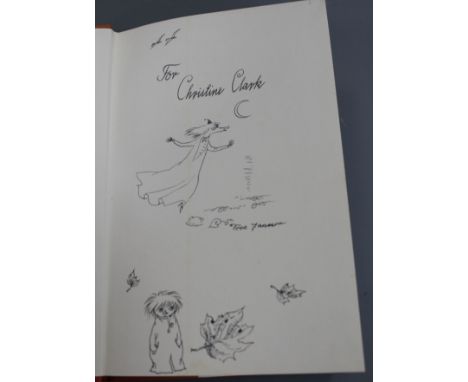 Jansson, Tove - Moominvalley in November, 8vo, with dj, fly leaf inscribed and illustrated by author, Ernest Benn, London, 19
