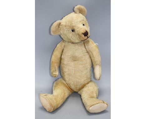 A Chiltern type English bear, c.1930's, 26in., three replaced paw pads, glass eyes