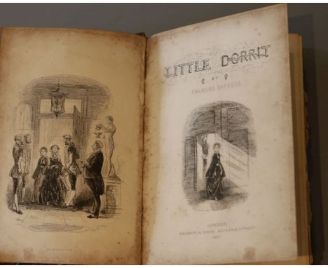 Dickens, Charles - Little Dorrit, 1st edition, frontis, engraved portrait and printed titles, 38 plates (by H.K. Browne), con