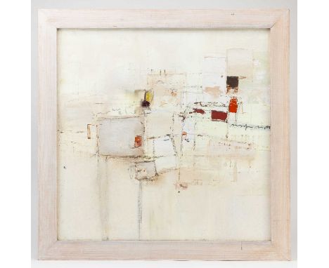 UNATTRIBUTED; oil on canvas, abstract study, indistinctly signed, 50 x 50cm, framed.