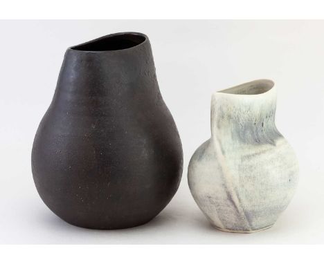 † CHRIS CARTER (born 1945); a bulbous stoneware vessel covered in bronze glaze, impressed CP mark, made 1987-91, height 26cm,