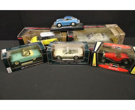 Five boxed diecast models to include 2 x 1/18 Motor Max Premier Collection (2001 Mini Cooper &amp; Lexus SC430), 2 x 1/24 Sup