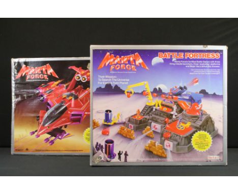 Two boxed Bluebird Manta Force 1980's playsets to include Red Venom (no. 880901 - tatty box) &amp; Battle Fortress (no. 89001