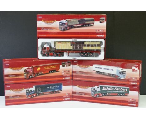 Five boxed ltd edn 1/50 scale Corgi Hauliers Of Renown diecast models to include CC15209 WH Malcom, CC14030 Eddie Stobart Ltd