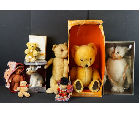 Three boxed Steiff teddy bears / soft toys to include Muzzle Bear 1908 - 1990 Replica (ltd edn of 6000), Museum Collection Ra