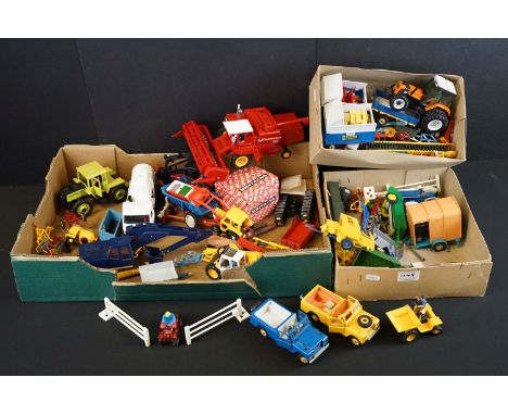 Collection of over 35 diecast &amp; plastic farming models, mainly Britains, also including Corgi examples, featuring Britain