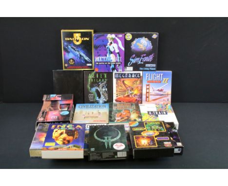 Retro Gaming - A collection of PC big box set games to include Star Wars Rebel Assault II, Sim City 2000, Sid Meier's Civiliz