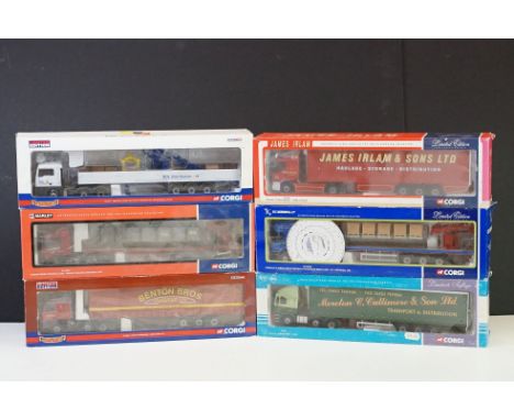 Six boxed ltd edn 1/50 scale Corgi Hauliers Of Renown and haulage diecast models to include 75606 James Irlam, 76201 Aral, CC