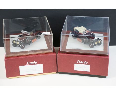 Two boxed &amp; cased Ilario 1/43 scale metal models to include IL43046C 1920 Rolls Royce Silver Ghost Doctor Cabrio 49RE &am