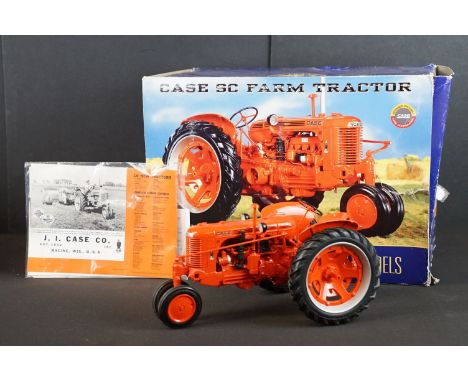 Boxed Franklin Mint Precision Models 1/12 scale The Case SC Farm Tractor diecast model, complete with manuals and paperwork, 